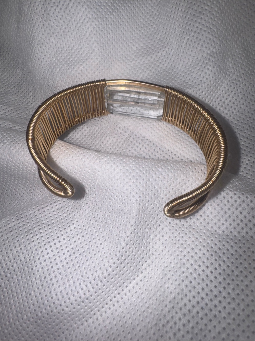 Judith bright Gold-Tone Wire Wrapped Clear Stone Women's bracelet - Picture 4 of 7
